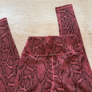 Pink Snake Print Leggings